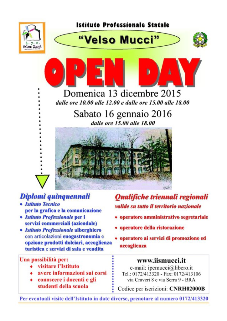 Locandina open day Mucci 2015